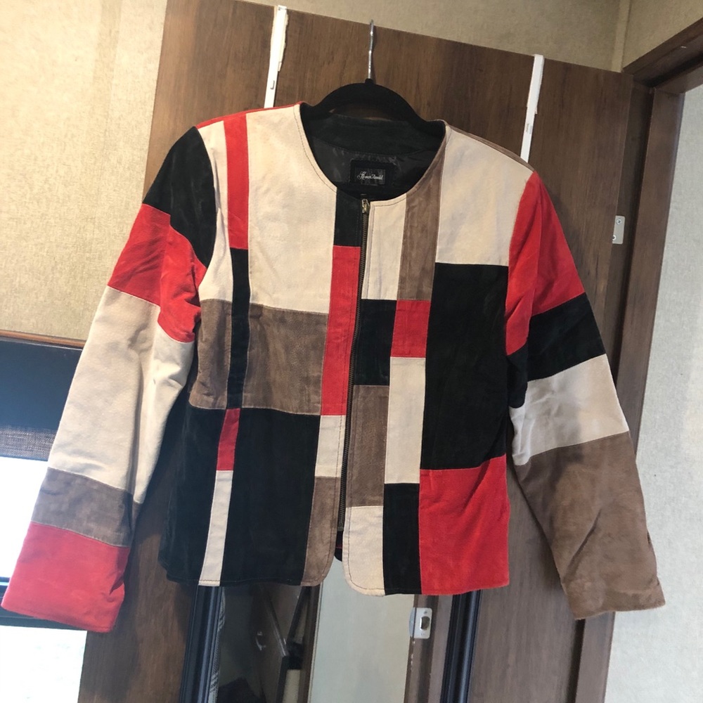 Leather jacket multicolor